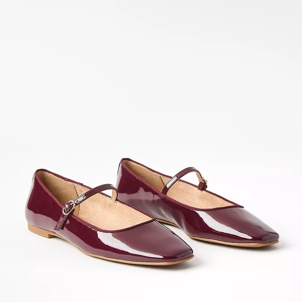 Patent Buckle Strap Ballet Flats